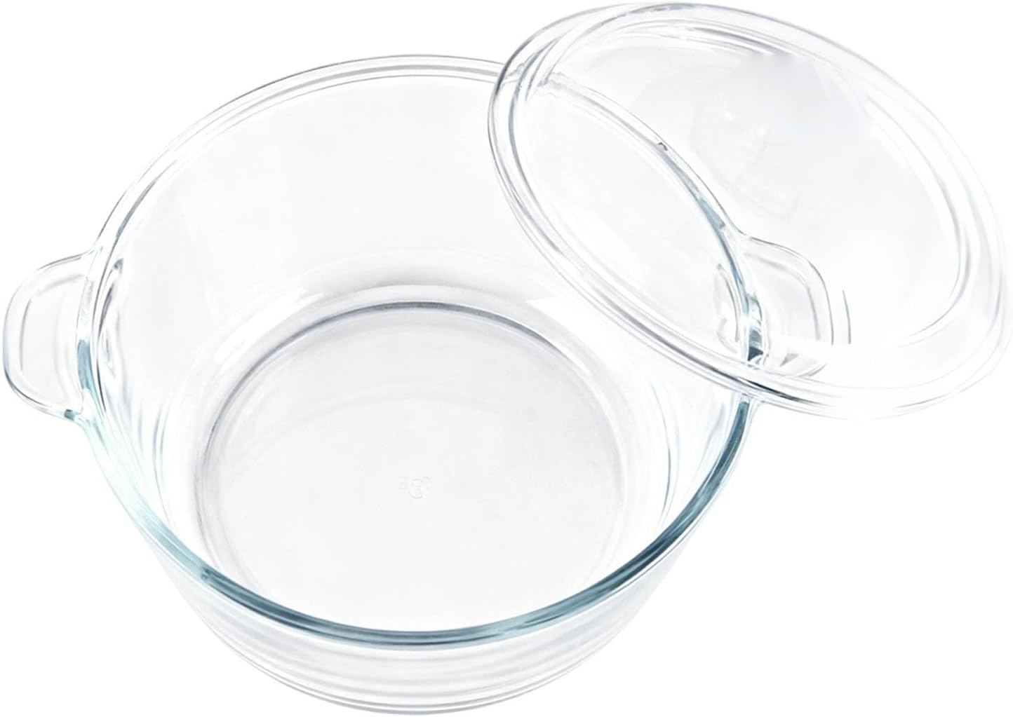 – Glass Casserole Dish with Lid, High Borosilicate Bakeware for Bread and Desserts, Oven and Microwave Safe Dish with Easy Grip Handles (M 1L)