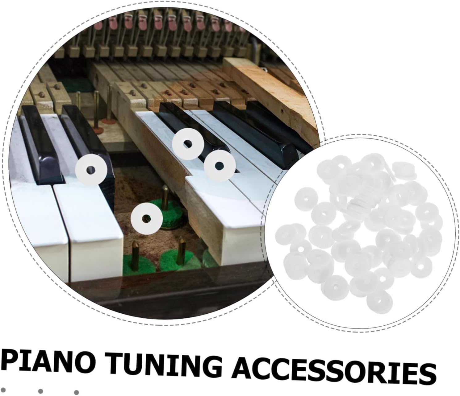BESPORTBLE 90Pcs Piano Washers Small Ring for Tuning White Felt Piano Accessories for Key Leveling and Repair Durable and Wear Resistant for Music Lovers