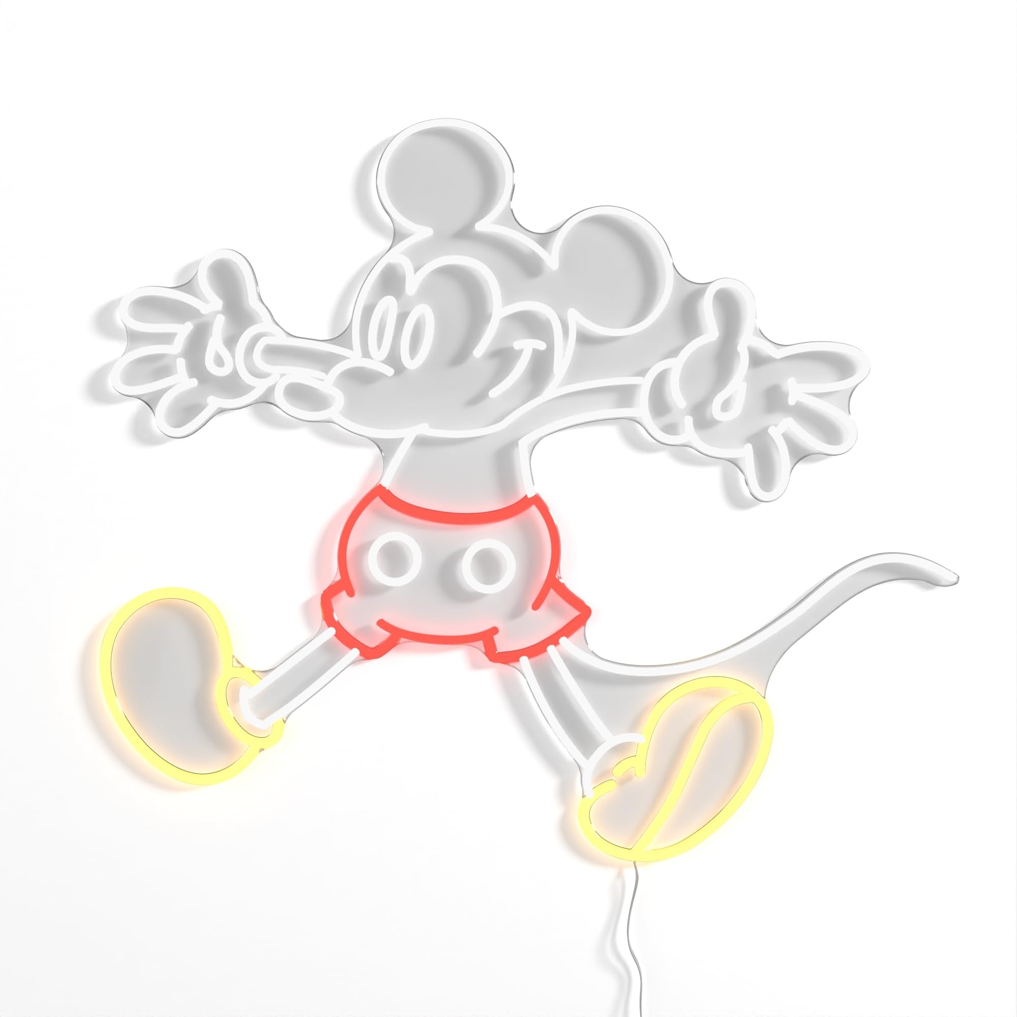 Yellowpop Neon Signs, Disney Mickey Mouse (Giant), Neon Signs for Wall Decor, Energy Efficient LED Neon Lights for all Walls, Easy to Install Custom Neon Sign & Customizable Light Up Wall Art