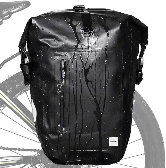 Rhinowalk 25L Bike Pannier Bag Waterproof Laptop Bicycle Rear Seat Bag for Cycling Bicycling Traveling Riding