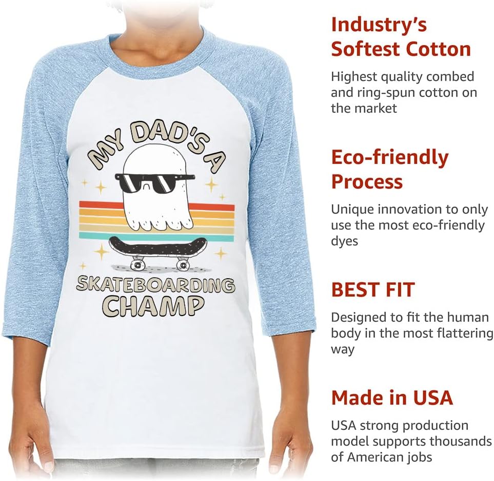 Funny Skateboard Kids' Baseball T-Shirt - Cool Items - Skateboard Themed Items