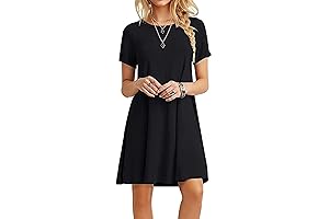 NINA LEONARD Women's Casual Plain Simple T-Shirt Loose Dress