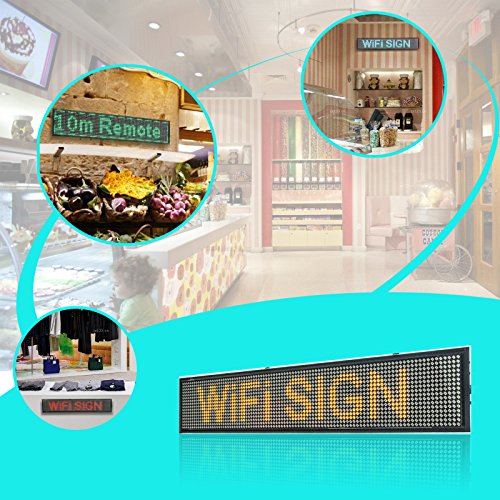 Leadleds P5 Wifi Scrolling Led Sign Display Board For Business, Working With Smartphone And Tablet(Blue) #TOP3