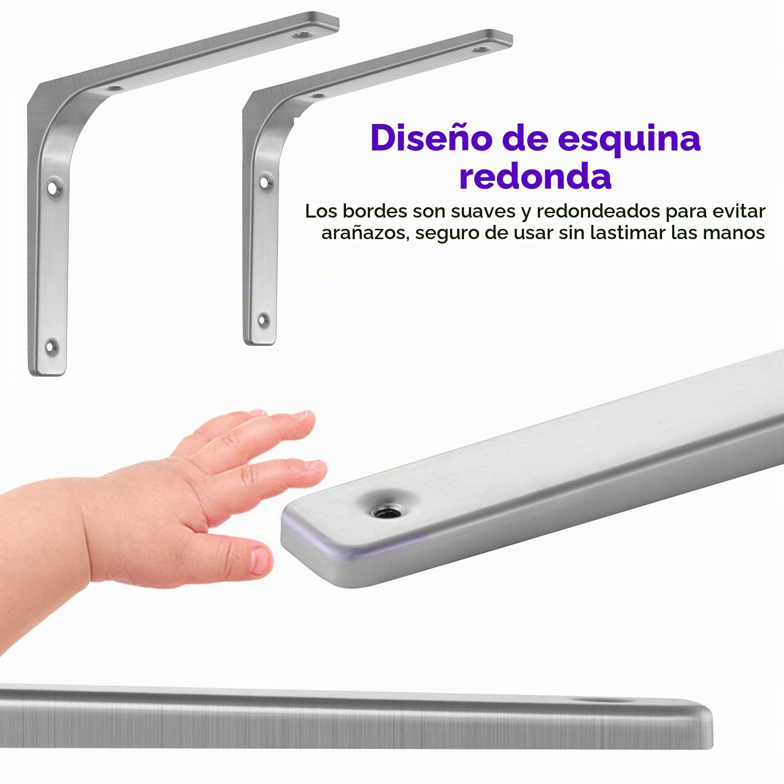 4 Piezas Soporte de Estante, Capacidad de Carga Máxima 70 kg, 250x300mm Soportes de Estantería, Soportes Industriales Negros, Soporte Estanterías de Metal (Acero Inoxidable)