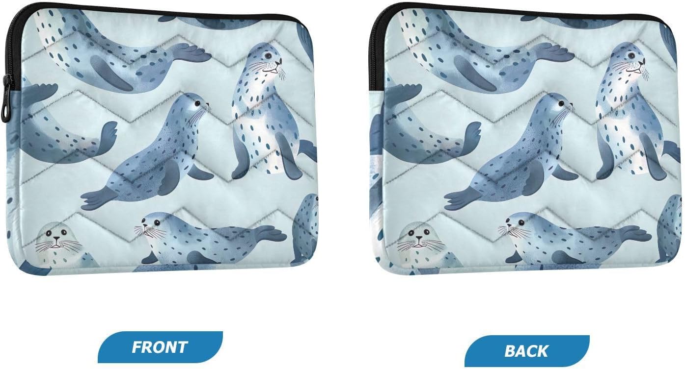 Cute Seal Blue Laptop Sleeves 13.3 Inch Laptop Case Sleeve Laptop 14 Inch image 2