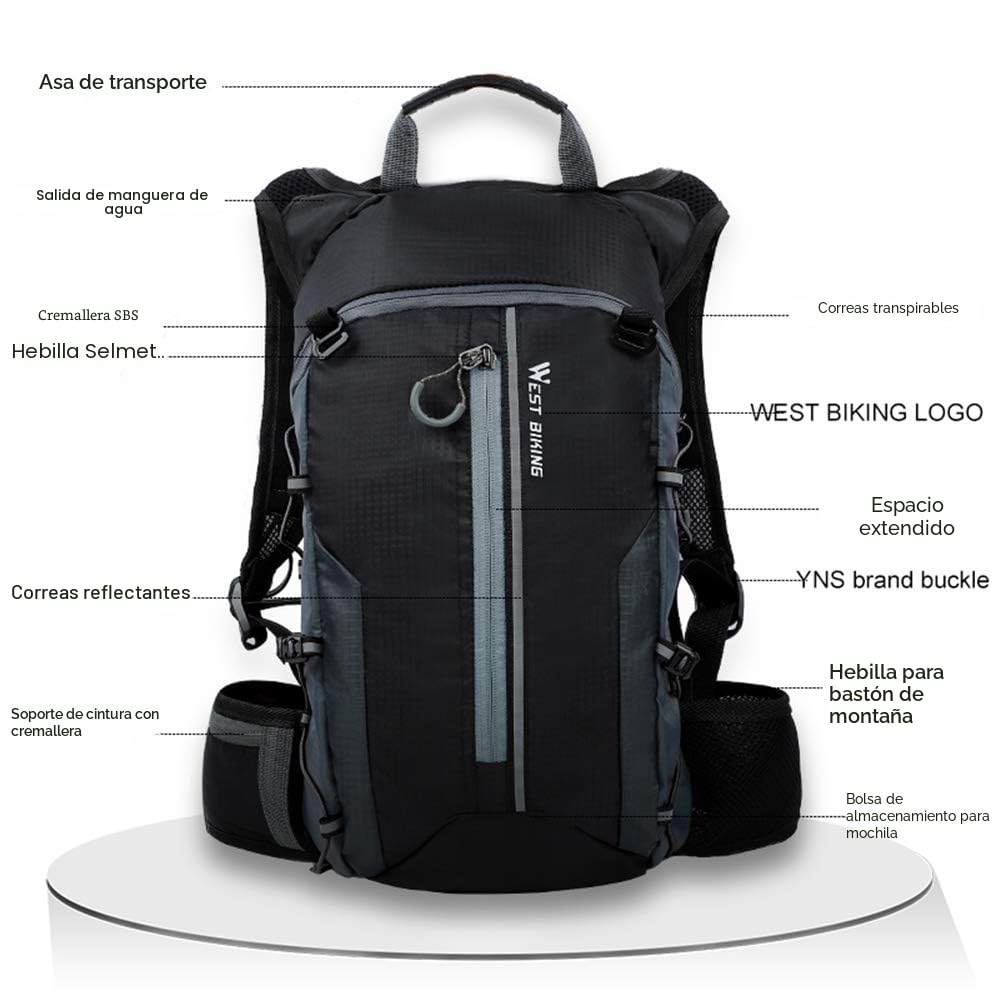 belupai - Mochila impermeable, ideal para ciclismo, escalada y montañismo, transpirable, 10 l, ultraligera, perfecta para hidratación, 191008XA04-3-1030-1538301101, verde