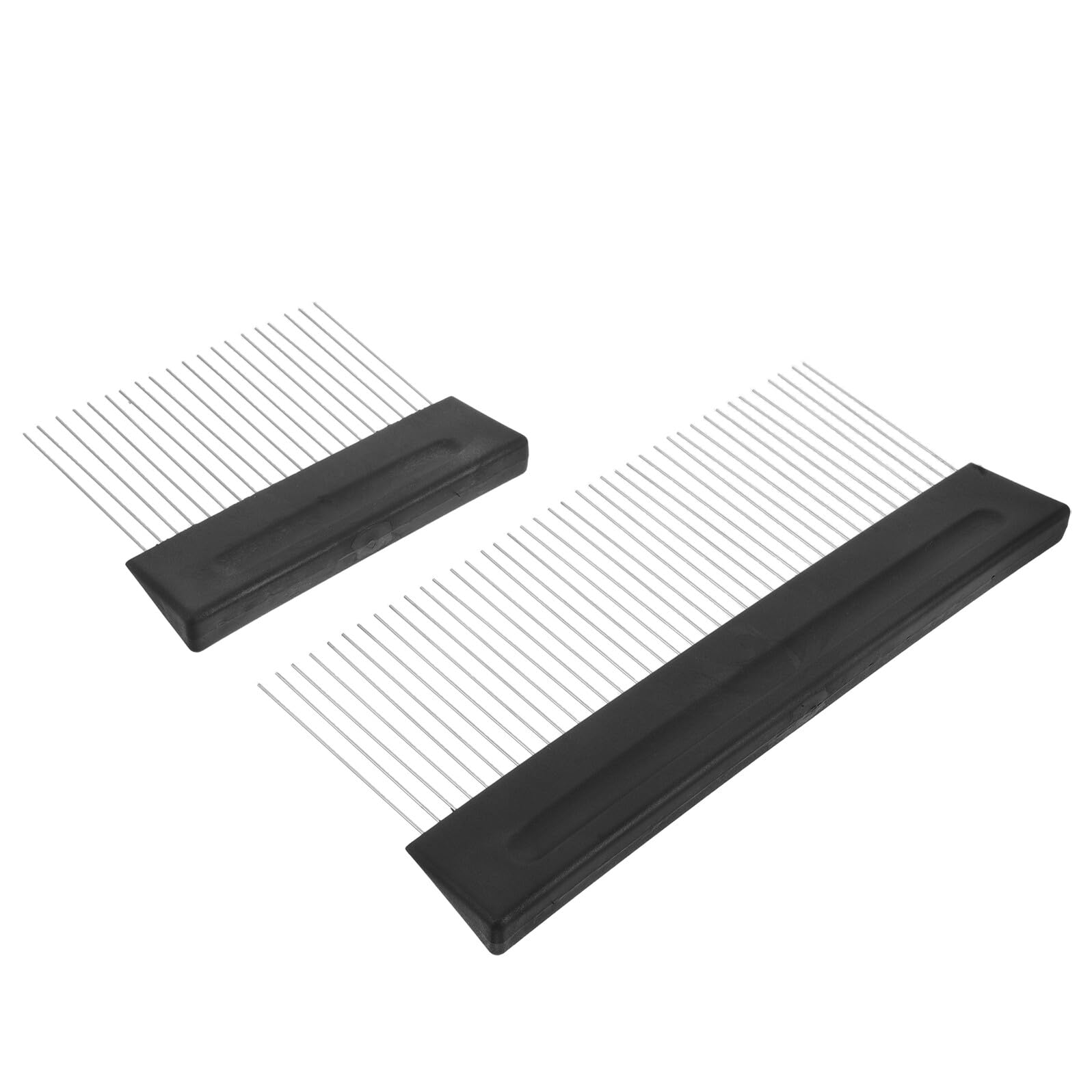 Peigne acier inoxydable texturé à poignée ergonomique lot de 2