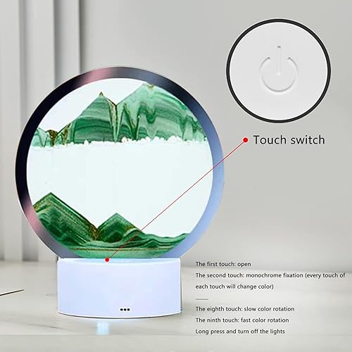 Miniatura 4 de WLWMCFXPWH Lámpara de mesa de pintura de arena movediza 3D decoración giratoria de reloj de arena de 360 lámpara de escritorio de movimiento de