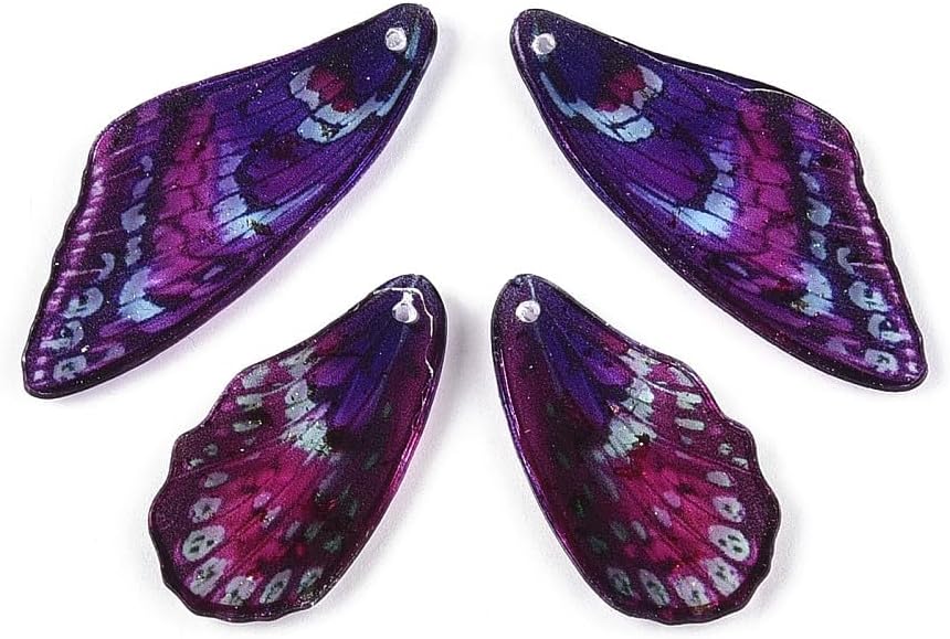 DanLingJewelry 10Set Resin Wing Shape Charms with Gold Foil Colorful Butterfly Wings Pendants for DIY Earrings Necklace Jewelry Making - Image 2