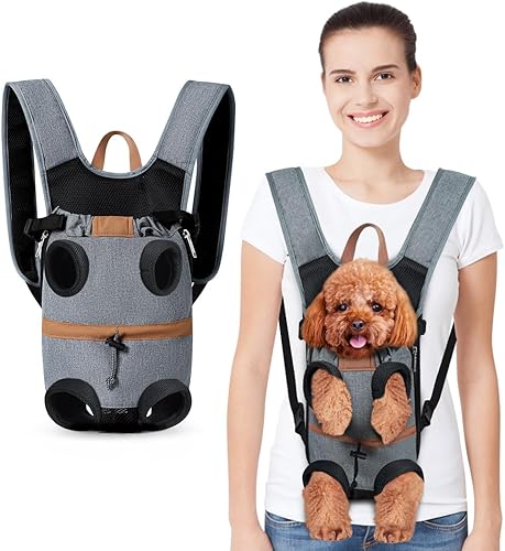 Lekereise Mochila transportadora para perros, mochila transportadora para perros pequeños y medianos, gatos, mochila delantera para perros, patas
