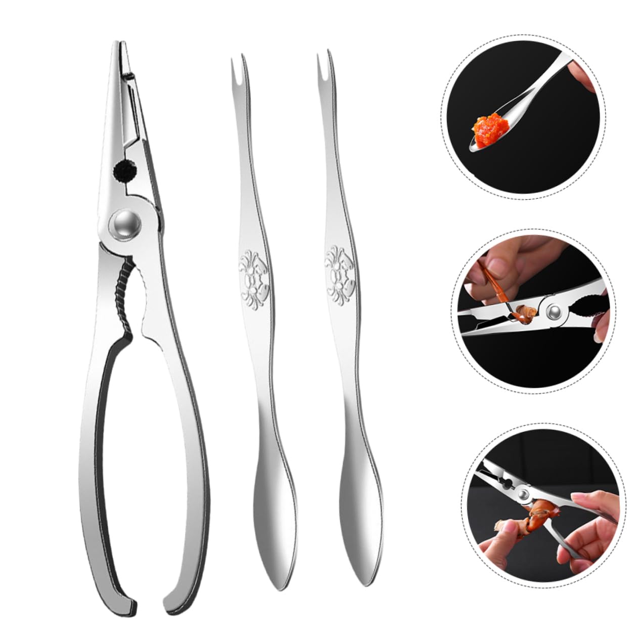 ABOOFAN Tijeras y Pinzas De Cangrejo De Utensilios para Comer Cangrejo y Mariscos Herramienta De Acero Inoxidable para Patas De para Cenas De Mariscos