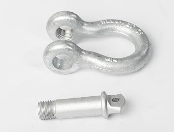 Hi-Gear 2 Pack Galvanized Bow Shackle 7/8 inch D-Ring Rugged WLL Working Load Limit 6.5 Tons 14300 lbs 1 Screw Threaded Pin Heavy Duty Lifting Rigging Tow Recovery Anchor