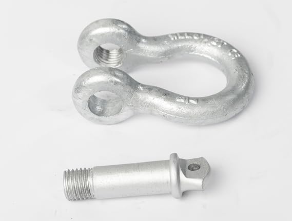 Hi-Gear 2 Pack Galvanized Bow Shackle 7/8 inch D-Ring Rugged WLL Working Load Limit 6.5 Tons 14300 lbs 1 Screw Threaded Pin Heavy Duty Lifting Rigging Tow Recovery Anchor