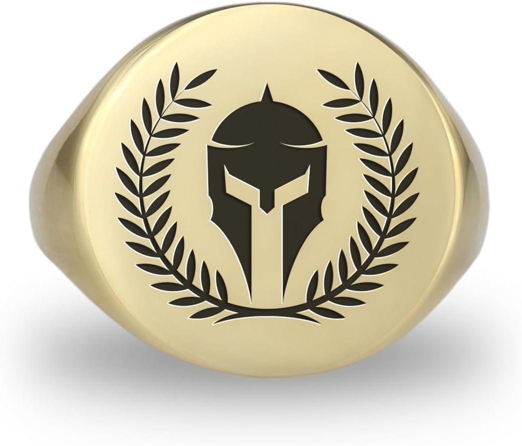 Engraved Gladiator Signet Ring - Custom Gladiator Jewelry - Personalized Bold Statement Ring - Unique Gift For Her