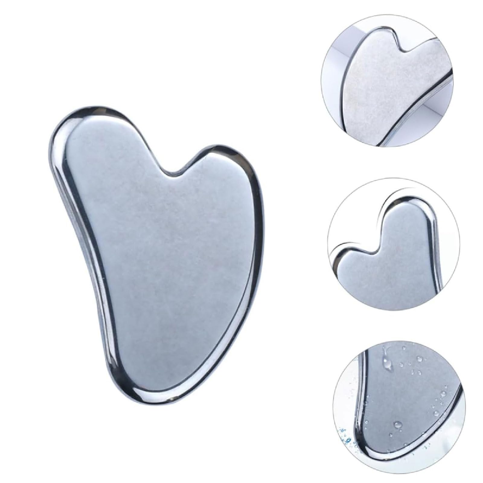 esmen Piedras de Masaje 3 Piezas de Acero Inoxidable Guasha Tablero de raspado Facial masajeador de Punto de gatillo Placa de raspado para raspado Facial/Tobillo/Cuello/músculo guasha Facia