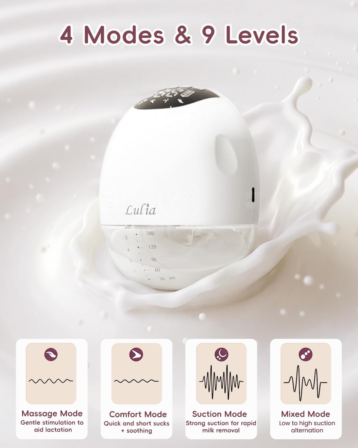 Lulia Tire-lait Électrique Main Libre Double Portable Sans Fil