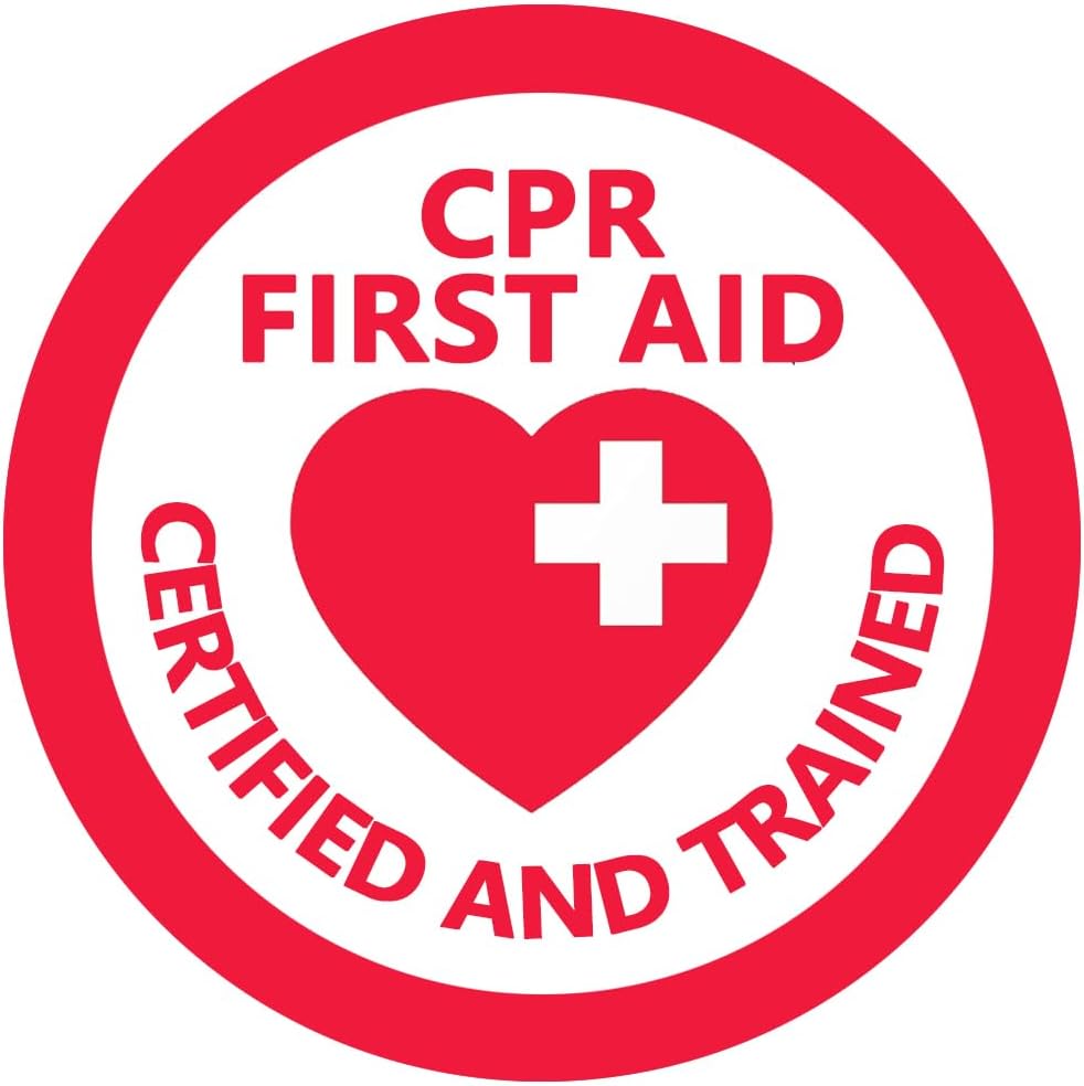 CPR First Aid Certified Hard Hat Labels,2 Inch EMT AED Helmet Decals