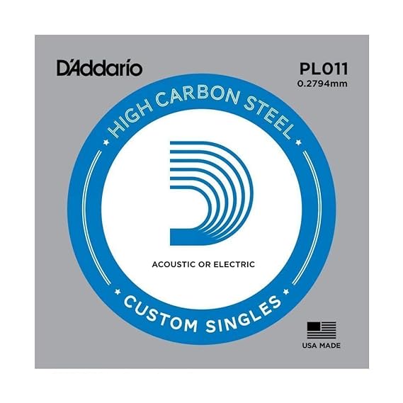 D'Addario PL011 Plain Steel 0.011 Single Guitar String