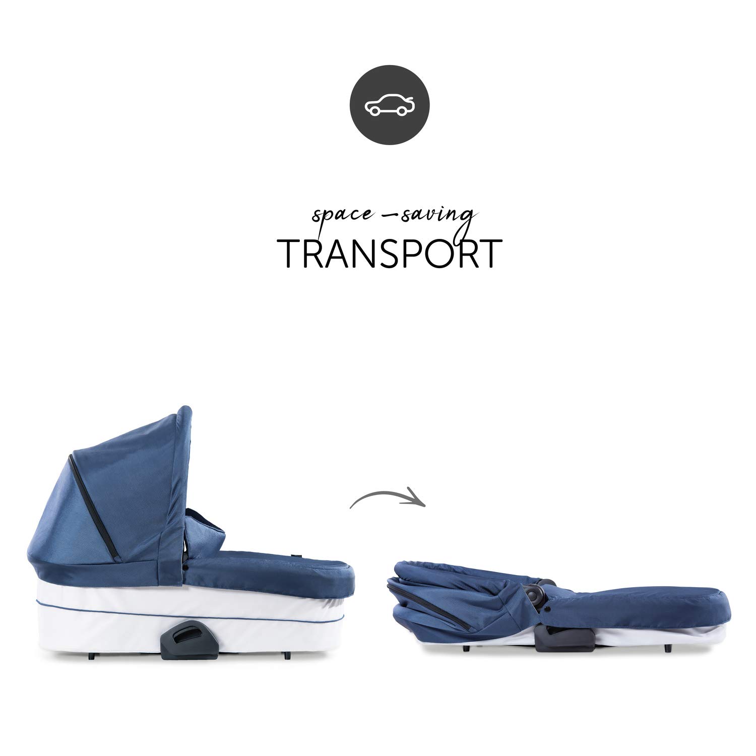 Hauck Nacelle Poussette Combinée Saturn R Mars 9 kg Matelas Doux Inclus Capote Pare-Soleil Bleu