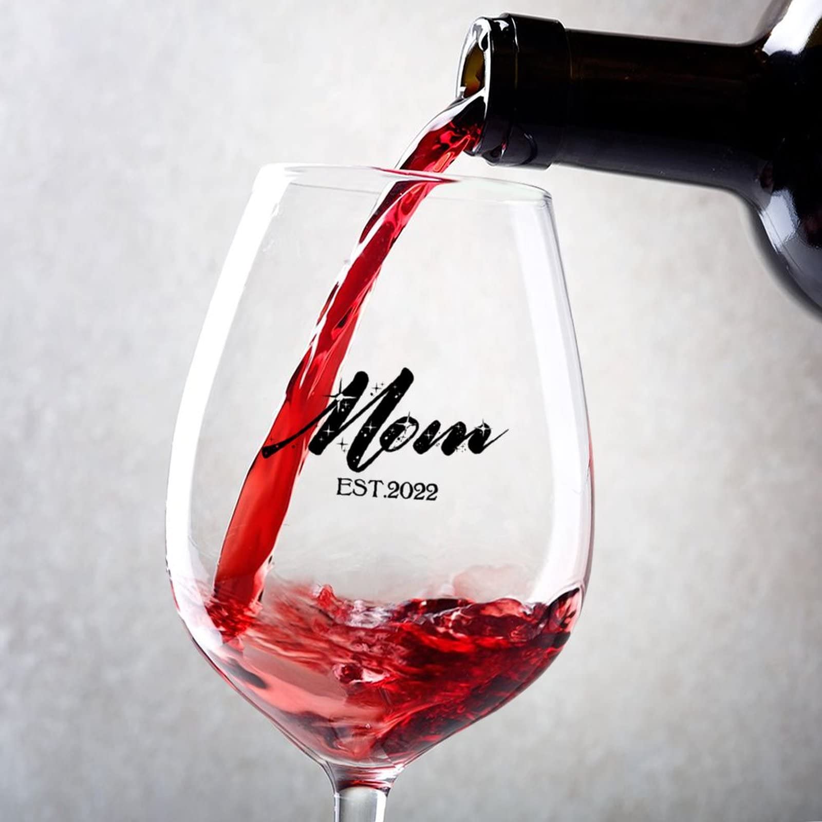 Idée cadeau femme verre à vin rouge Promoted to Mom pour amie et sœur