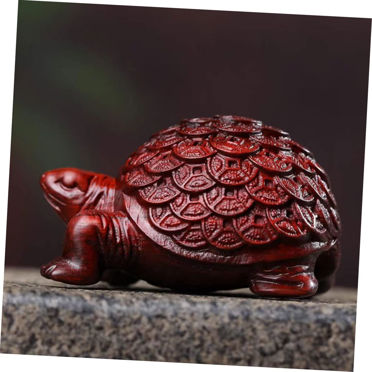 Amazon.co.jp: GARVALON ローズウッド木彫り亀像 耐水性ウッド 