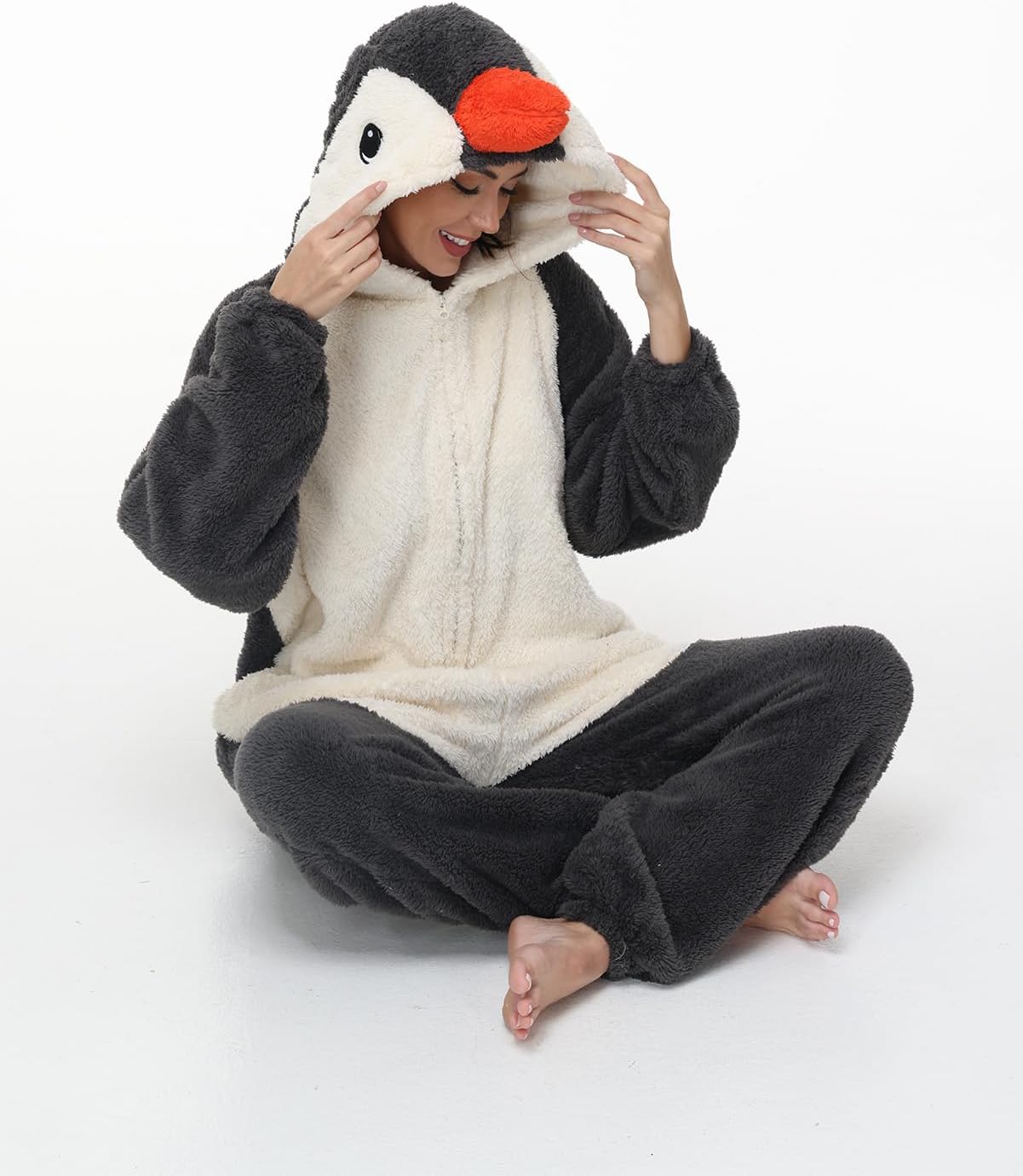 LATH.PIN Animal Plush Fleece Zipper Onesie Adult Costume Unisex Pajama Loungewear Zip Up Sleepwear - Image 3