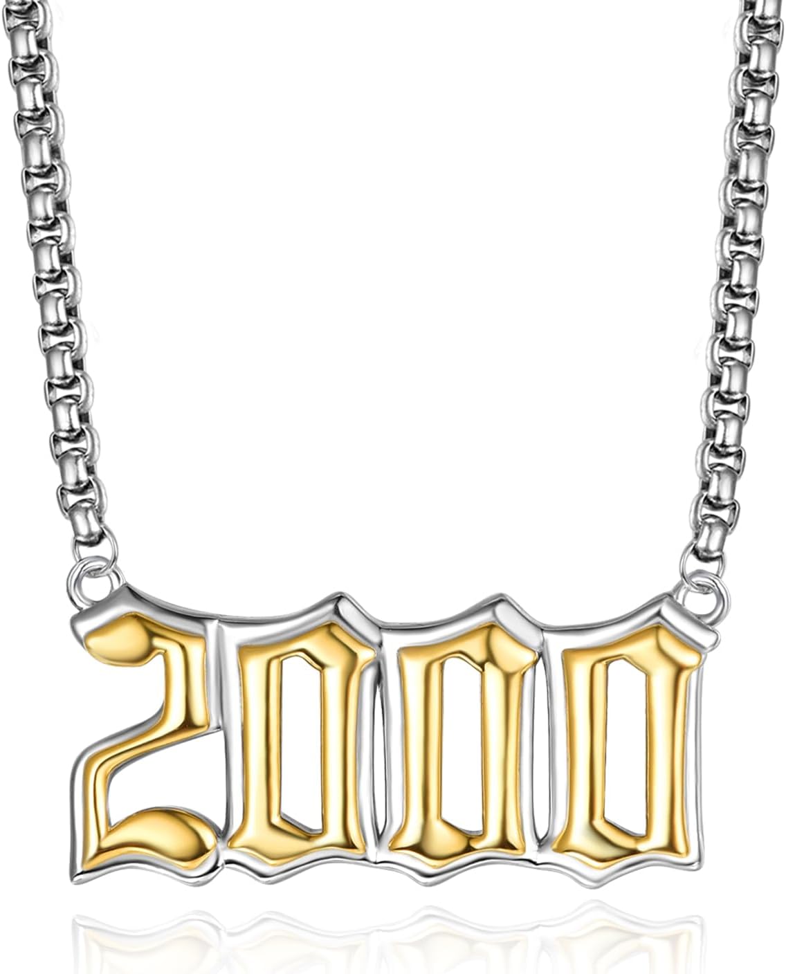 ADMETUS 925 Sterling Silver Number Necklace | Birth Year Necklace Angel Number Necklace Numerology Jewelry Gifts for Men Women Boys with 22″+2″ Chain + Gift Box