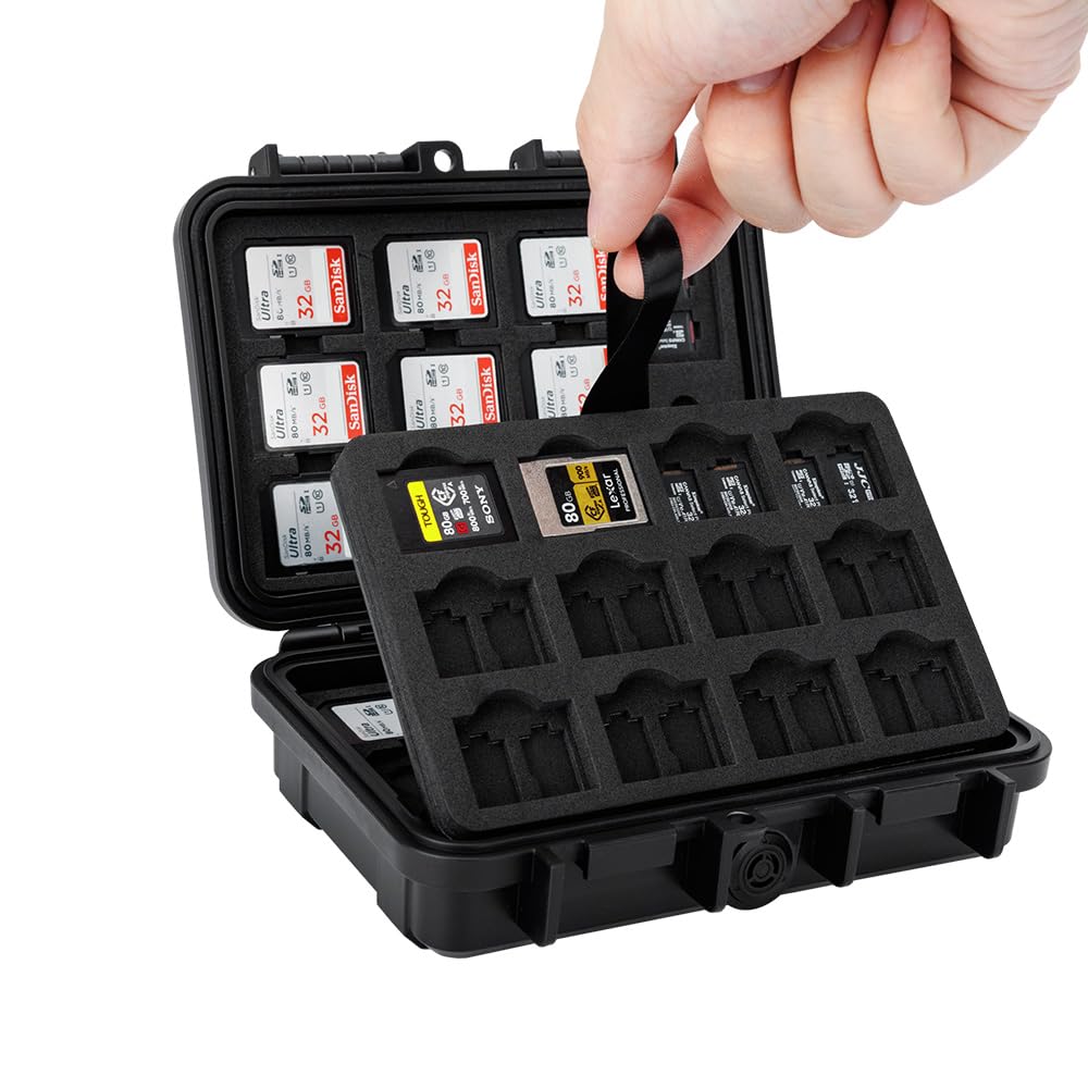 Tarjetas de memoria funda rígida impermeable con espuma EVA antichoque 7