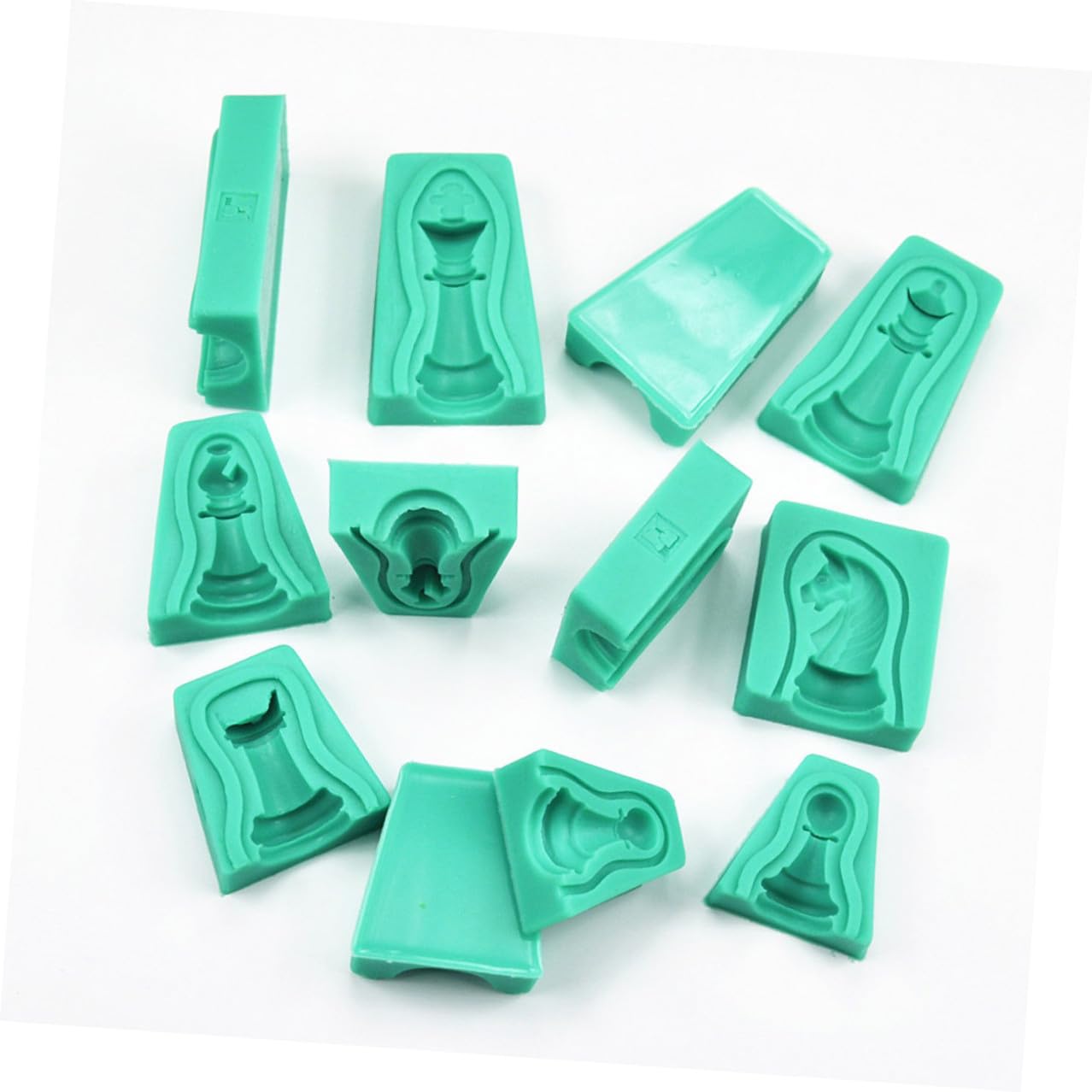 Stampo per Cioccolato a Scacchi in Silicone Verde 12 Pezzi | Fondente e Torte, Finitura Antiaderente Facile da Pulire, Design Creativo per Preparazioni DIY