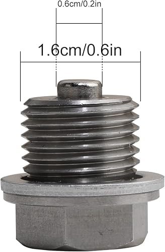 Miniatura 4 de PLUSUTV M16 X 1,5 MM Motor magnético tapón de drenaje de aceite de acero inoxidable con imán de neodimio Arandela de trituración de aluminio