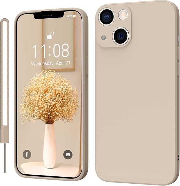 KPPIT iPhone 14 Case, iPhone 14 Protective Case Silicone,Ultra Slim Soft Gel Anti-Scratch,Microfiber Lining,Rubber Shockproof Case Cover iPhone 14 [6.1 inch] Khaki