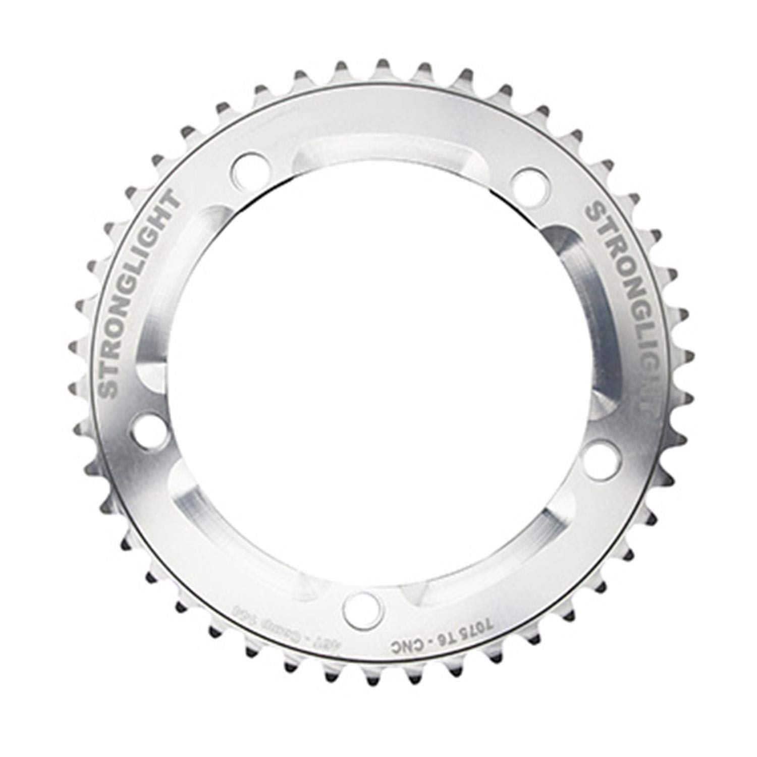 Plateau piste anti-torsion Stronglight 46 dents alu 7075 argent entraxe 144 - 2