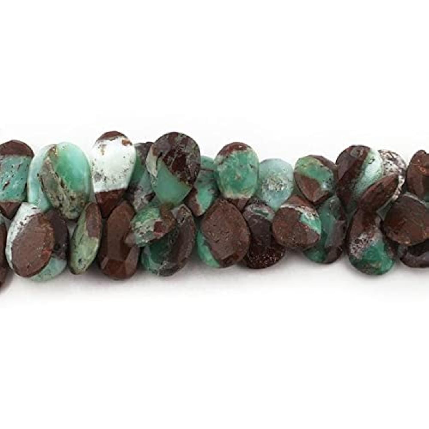 Chrysoprase bio perles briolettes facettées LKBEADS 8 pouces