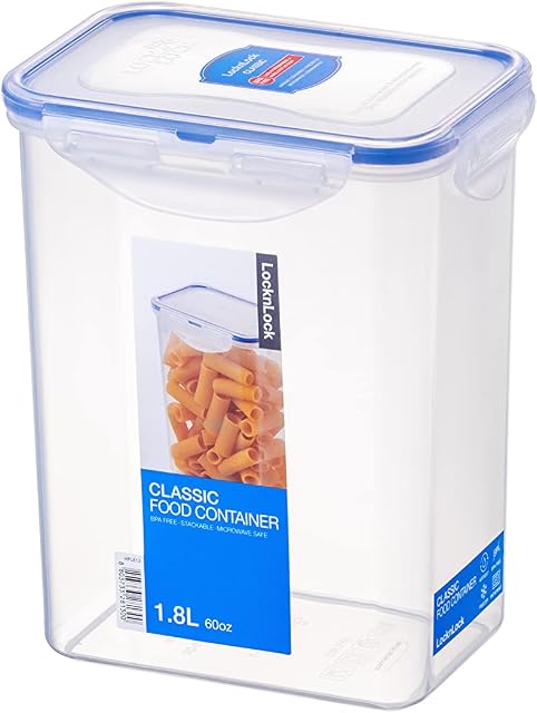 Lock & Lock HPL813 Rectangular Storage Container - Clear/Blue, 1.8 L