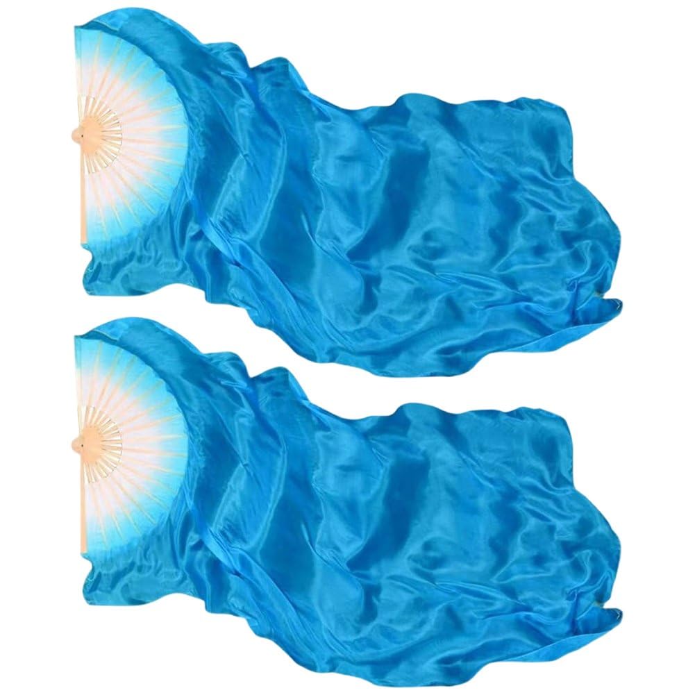Accessoires de danse chinoise en bambou haut de gamme - Lot de 2 éventails danse du ventre femmes