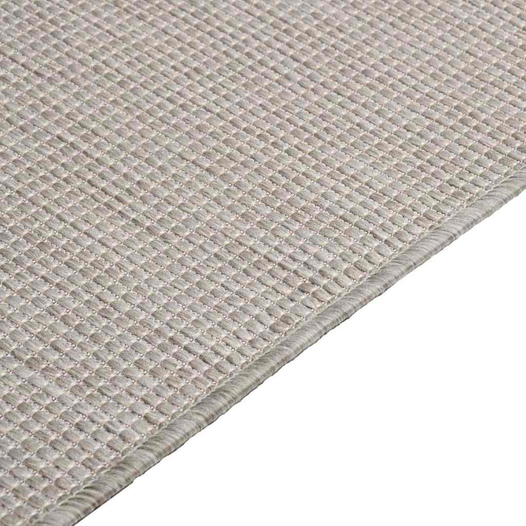 Dywan do użytku na zewnątrz, płaski, 80 x 150 cm, jasnoszary, odporny na działanie promieni UV, jako dywanik na balkon, taras, do ochrony i dekoracji