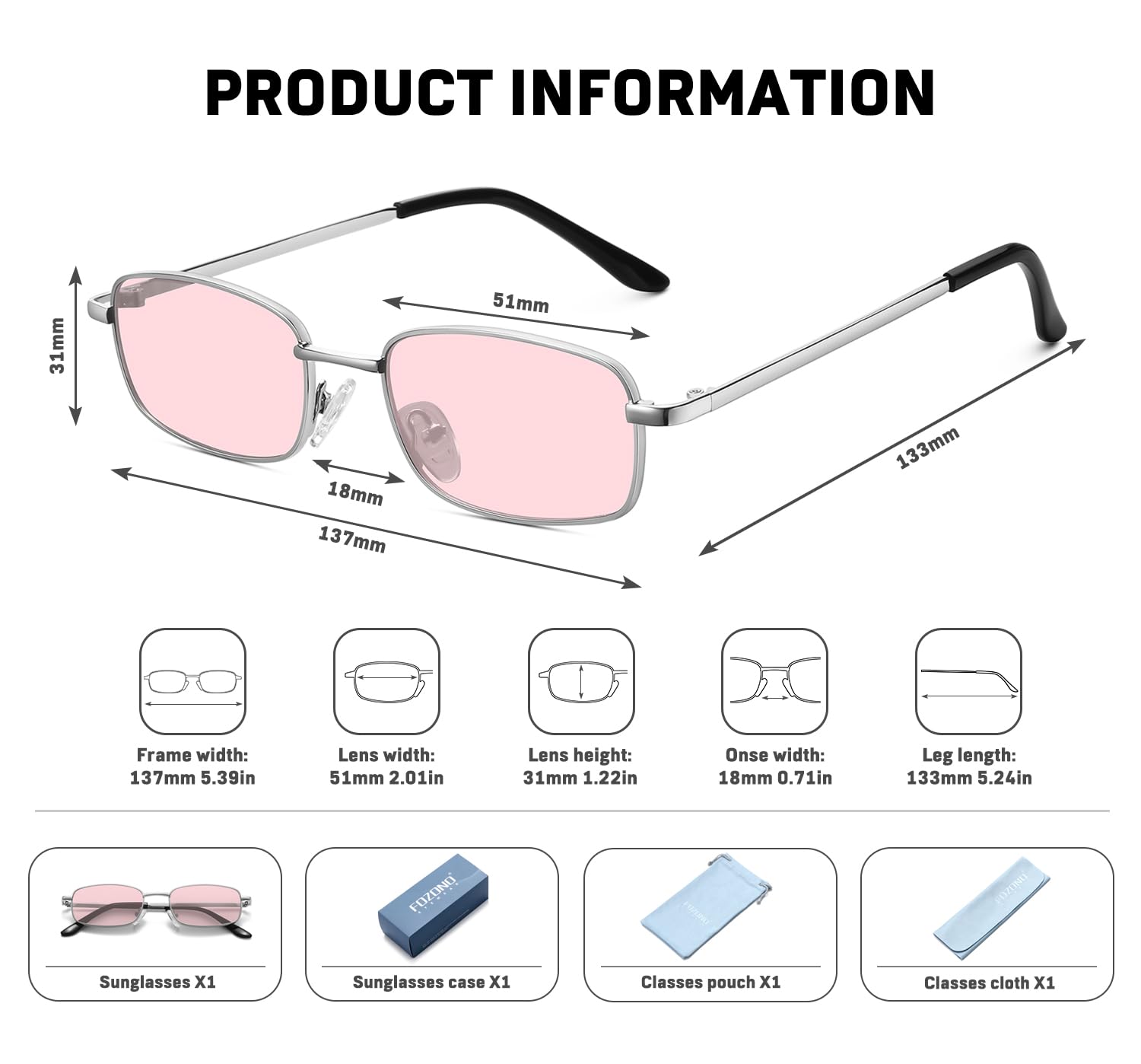 Rechteckige Sonnenbrille für Damen, 90er-Jahre-Stil, Retro-Stil, klein, schmal, quadratischer Rahmen, UV400-Schutz