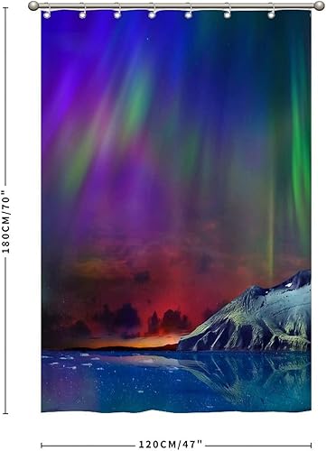 Miniatura 2 de Shower Curtains Gorgeous, Unreal Beautiful Northern Lights 47 x 72 Inch Waterproof Fabric Shower Curtain Polyester Fabric with Hooks, Bathroom