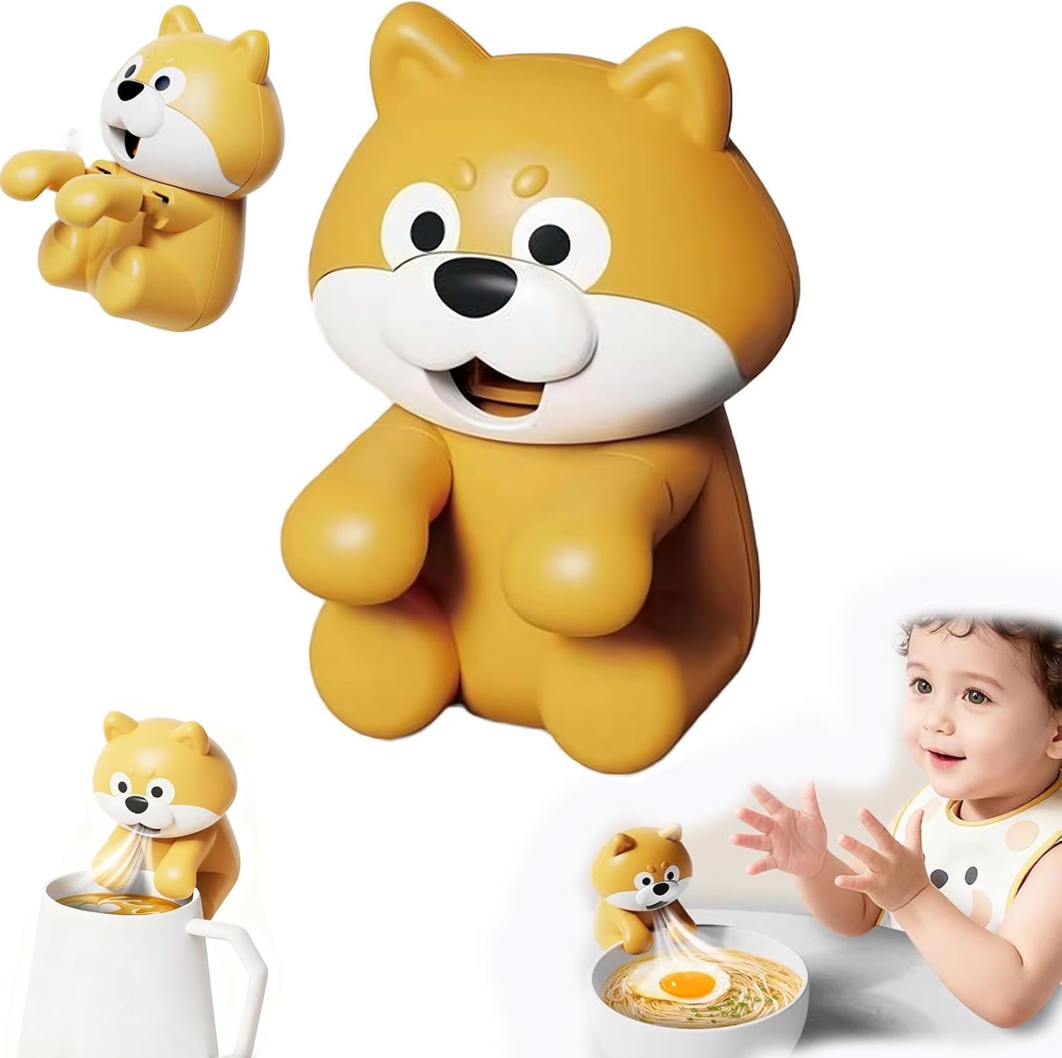 Hot Water Cooling Tool,Cute Bear-Shaped Air-Blowing Cooling Attachment for Hot Drinks,Quick Cooler Gadget for Mugs,Reusable H-ot Water Cooler Tools for Home/Office