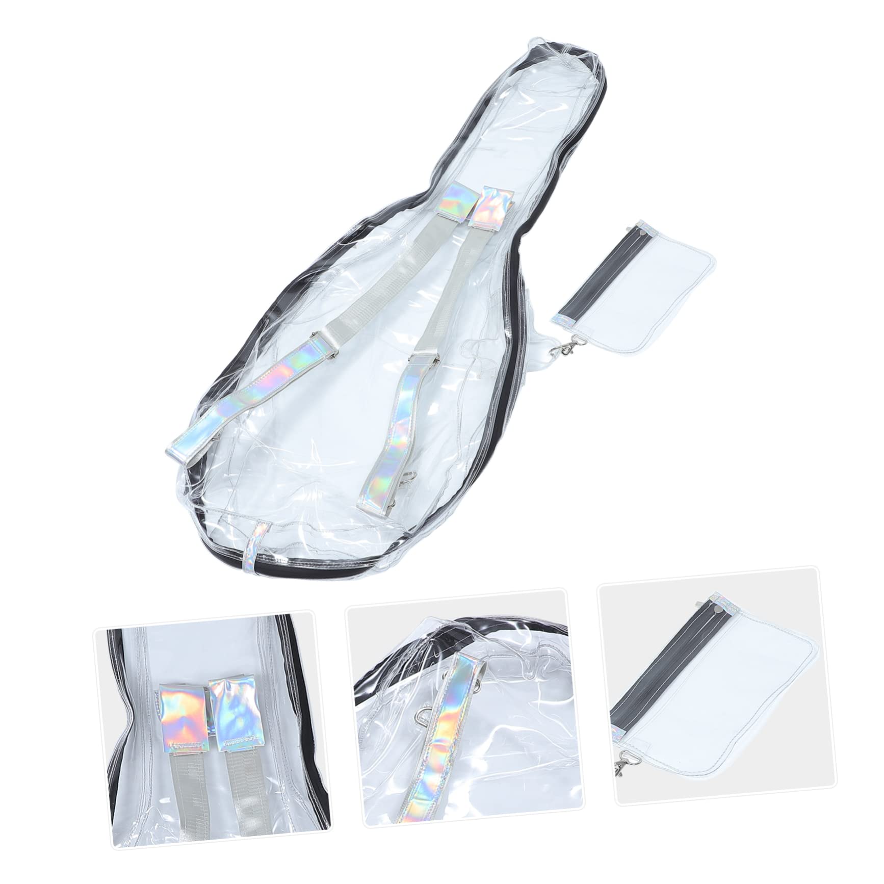 Sosoport Mochila para Guitarra Transparente PC 39 40 41 Pulgadas Blanco