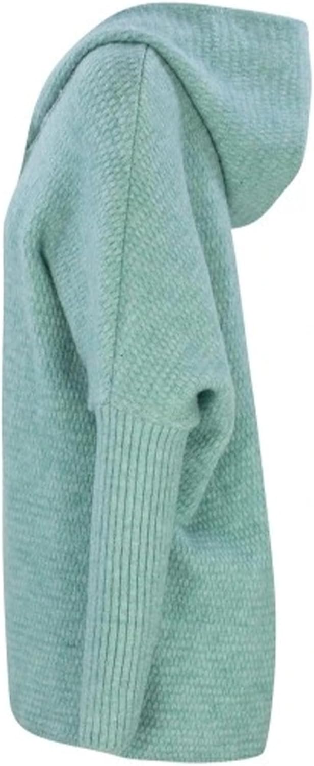 Knitted Hooded Sweater for Womens Casual Open Front Cardigan Winter Sweater Batwing Sleeve Long Sweater Coats - Image 5