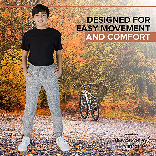 Weatherproof Vintage Boys' Athletic Sweatpants - 4 Pack Basic Fleece Jogger Track Pants For Boys, Size 8, Asst4 #TOP3