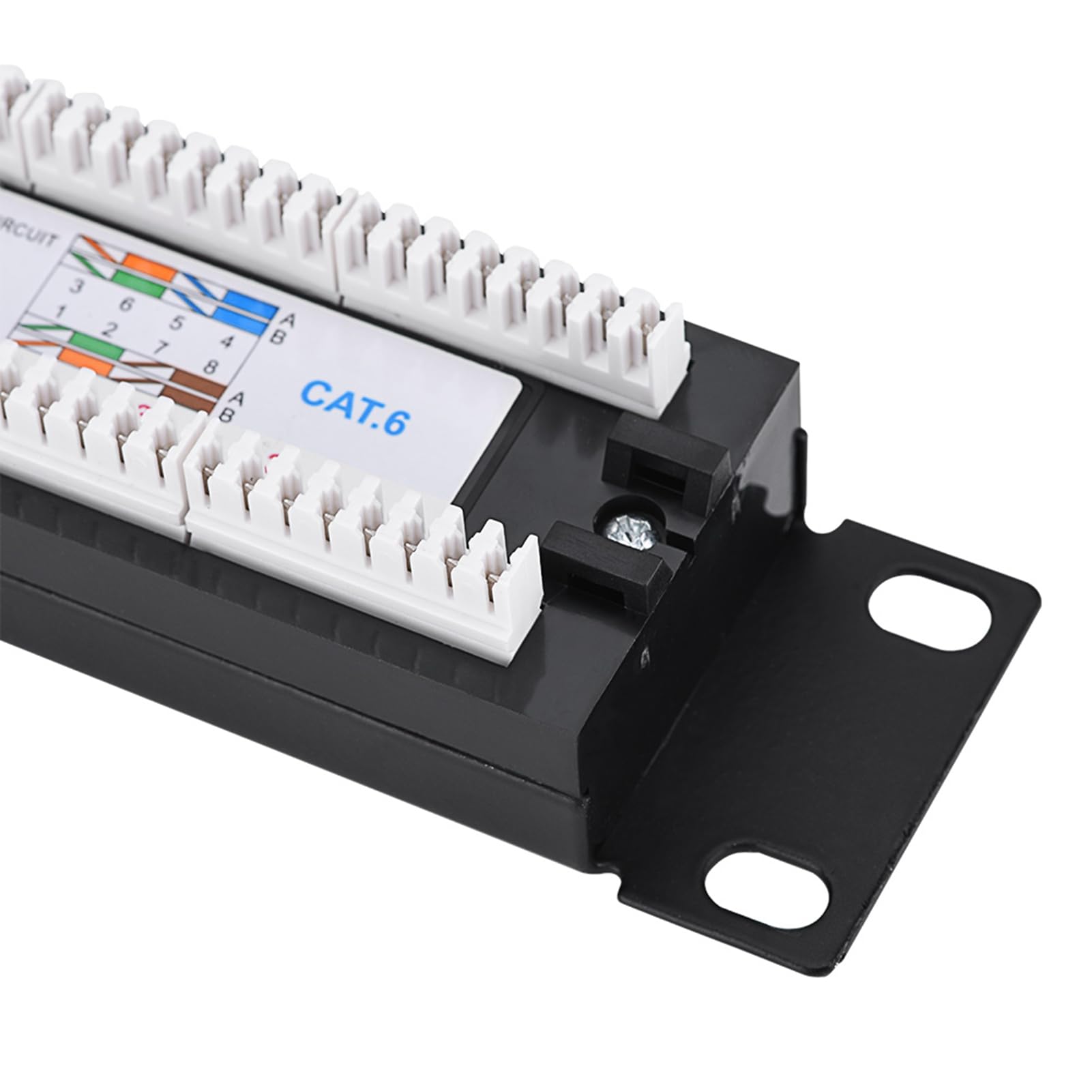 Panneau de Brassage Réseau 24 Ports, Panneau de Brassage Réseau CAT6 19 Pouces Panneau de Brassage Ethernet Mural ou monté en Rack pour la Gestion du Réseau et des Câbles
