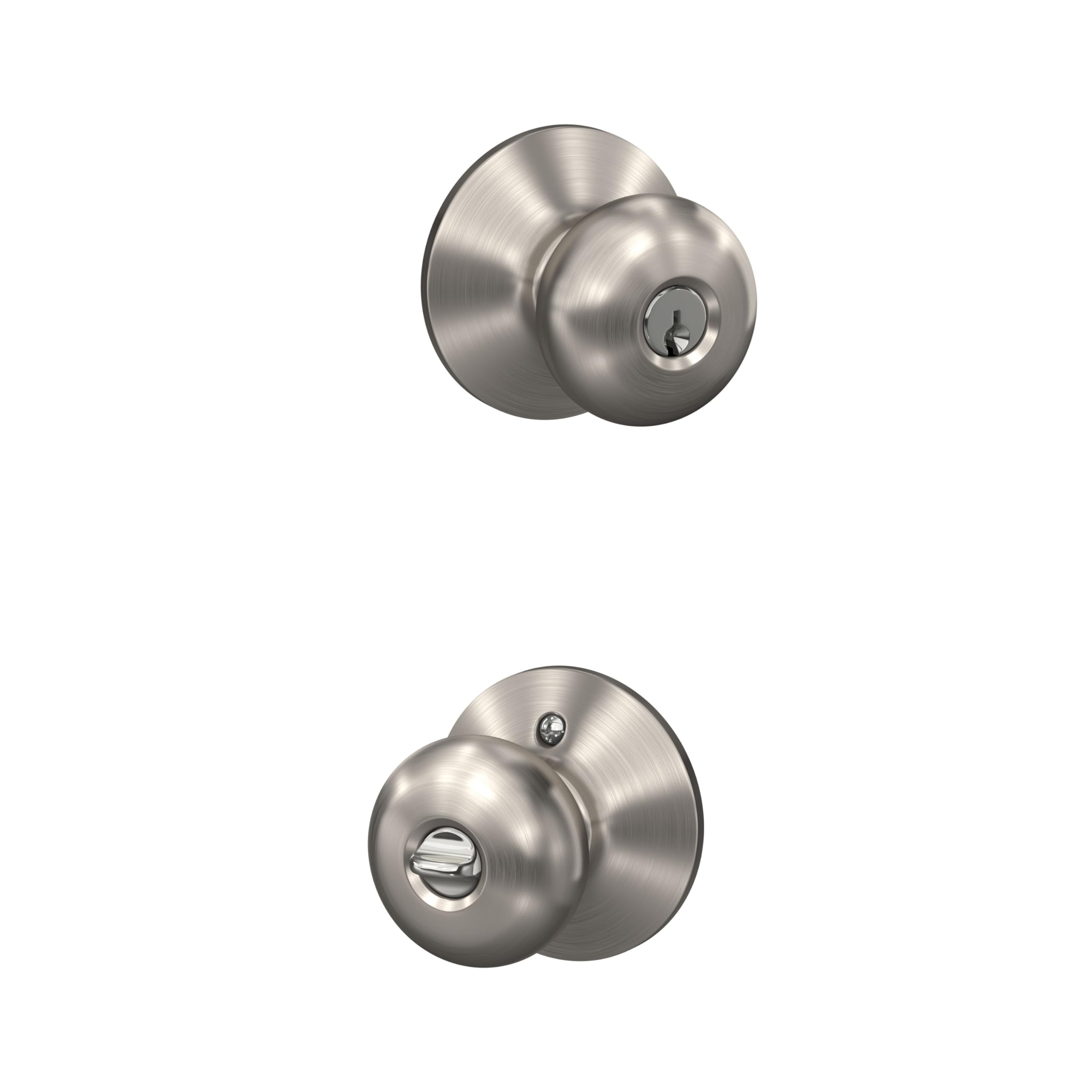 SCHLAGE Plymouth Keyed Entry Knob Satin Nickel