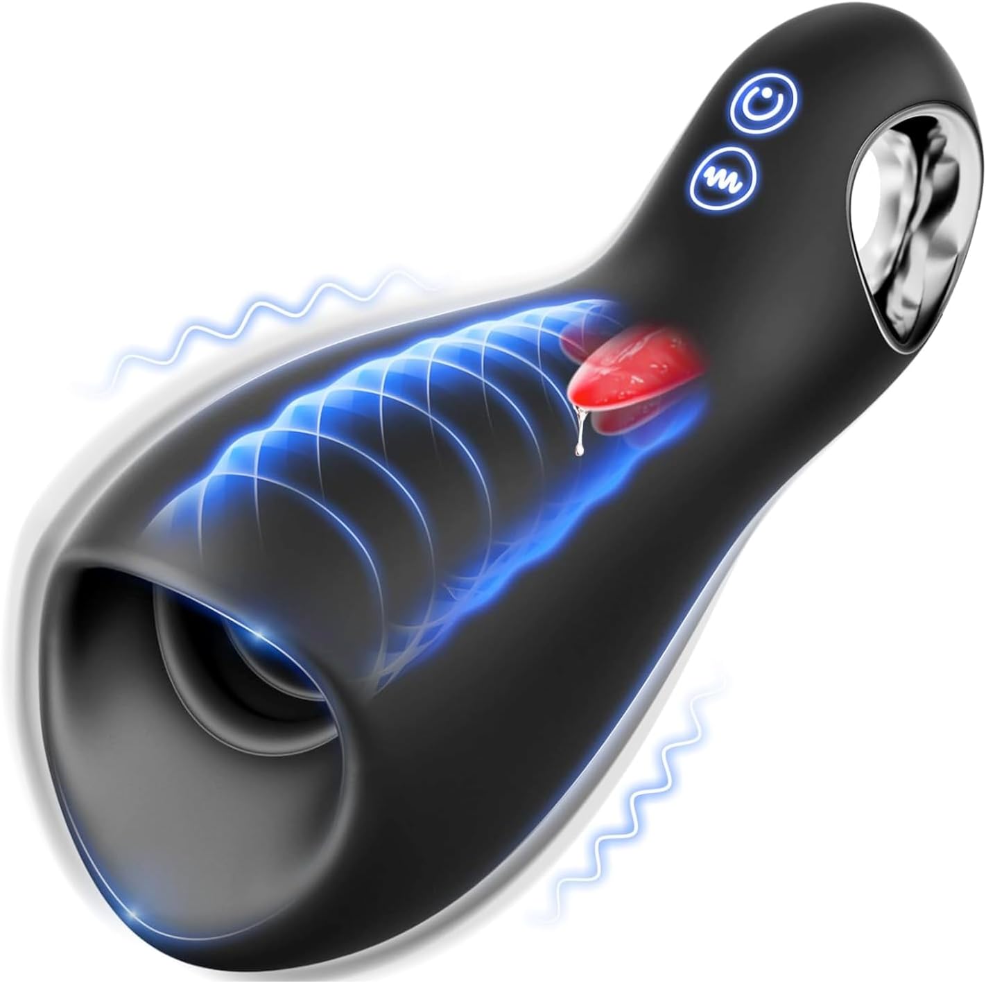 3-in-1 Vibrating and Licking Massager with Loop-Handle KZ23501