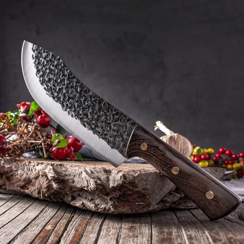 Handmade Meat Cleaver Knife - Traditional Forged Butcher Knife For Chopping Meat, Fish & Fruits - Professional Chef's Cooking Tool (color: B) C
