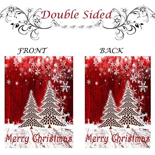 Merry Christmas Tree Snowflake Garden Flag Winter Snow Double Sided Flags House 28" X 40", Xmas Winter Snowman New Year Red Garden Flags Vertical Yard Banner Outdoor Decoration #TOP1