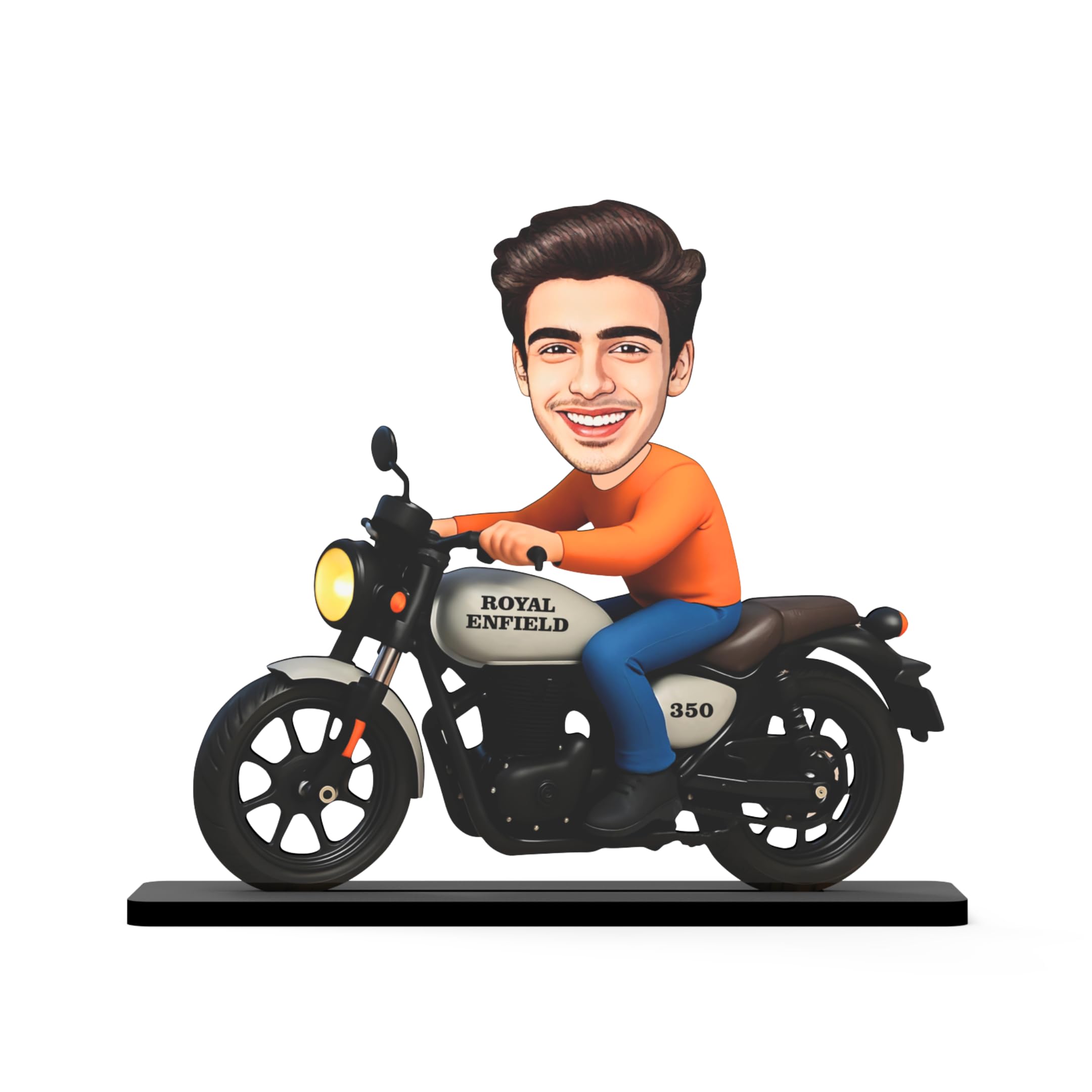 AVATAAR STUDIO Personalized Motorcycle Rider Caricature Gift Custom Photo Stand Birthday Gift for Husband Boyfriend Friend Unique Biker Cartoon Photo Frame (Motorcycle Rider-3)