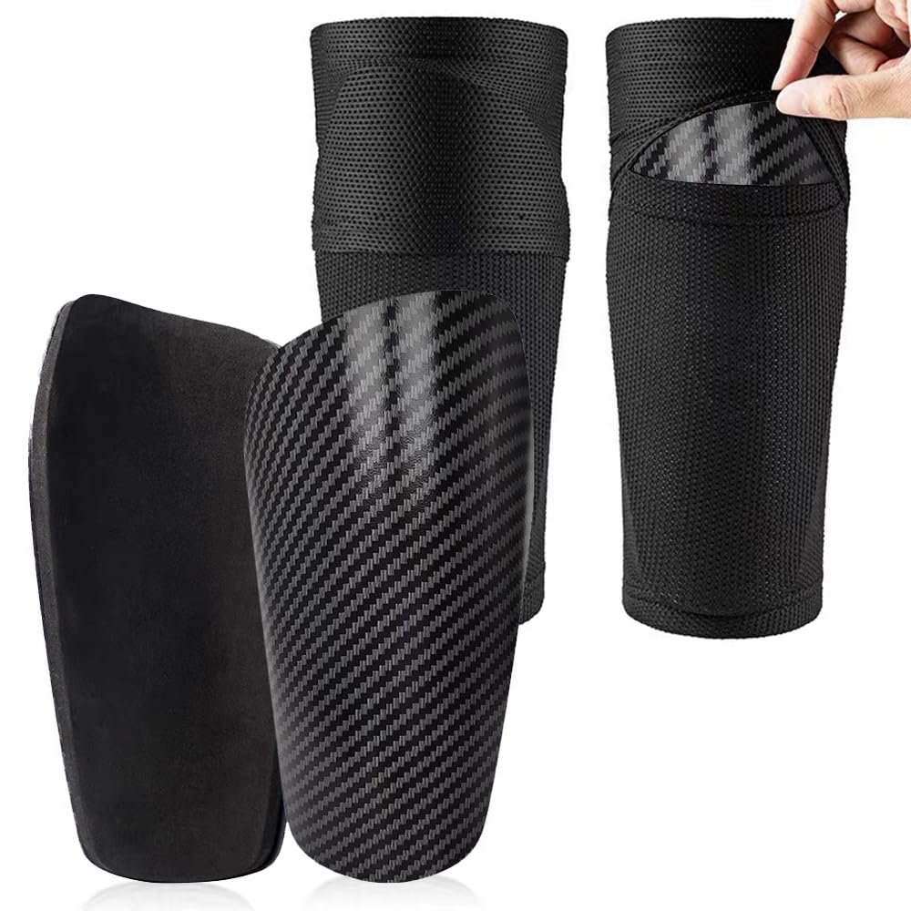 1 Paire De Chaussettes De Protection Du Tibia De Football, Soutien De La Performance Des Jambes, Manches De Mollet De Compression De Football Avec Poche