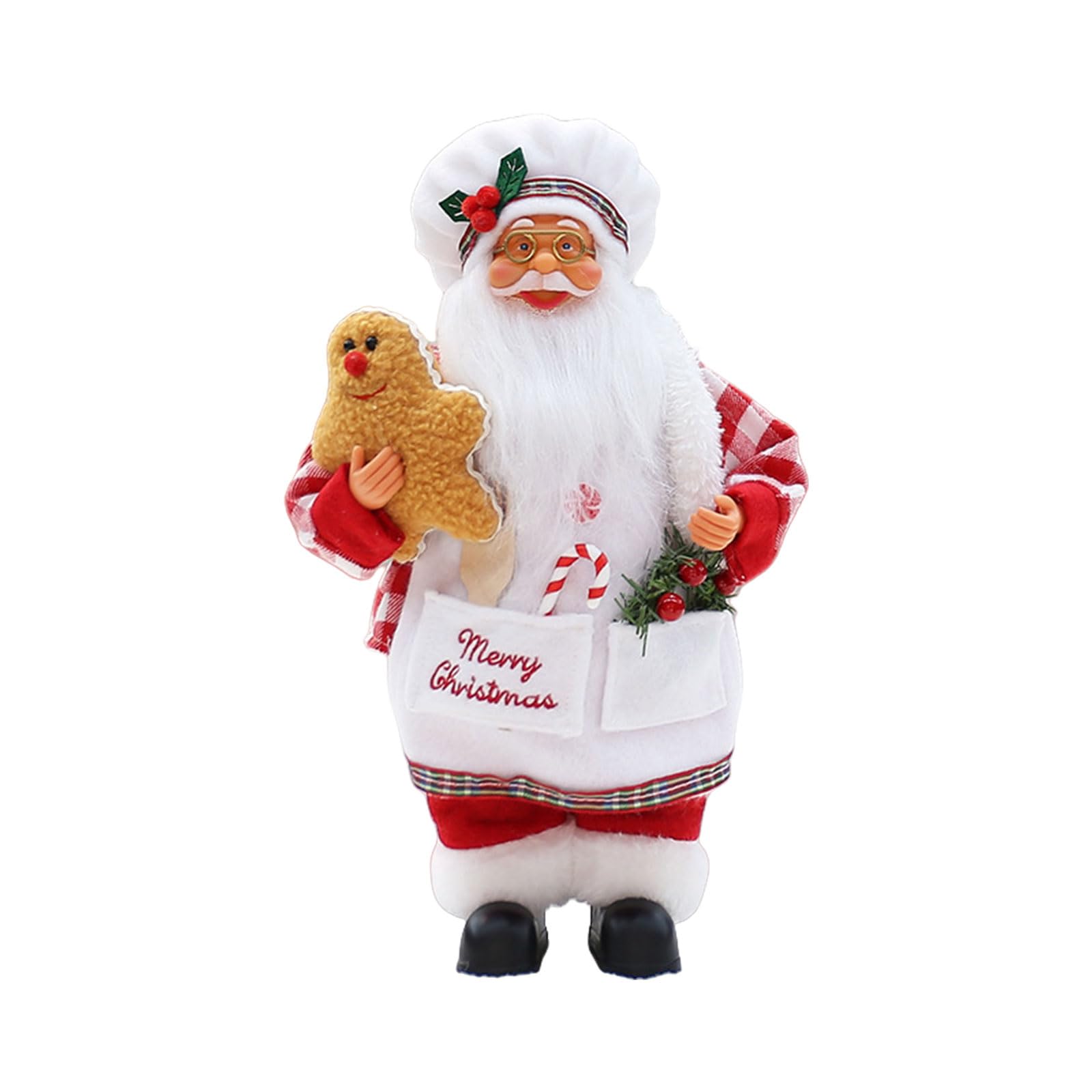 Dasbsug Elegant Christmas Cook Santa Unique Santa Cook Christmas Centerpieces Polyester And Crafted Decoration Festival Tabletop Ornament